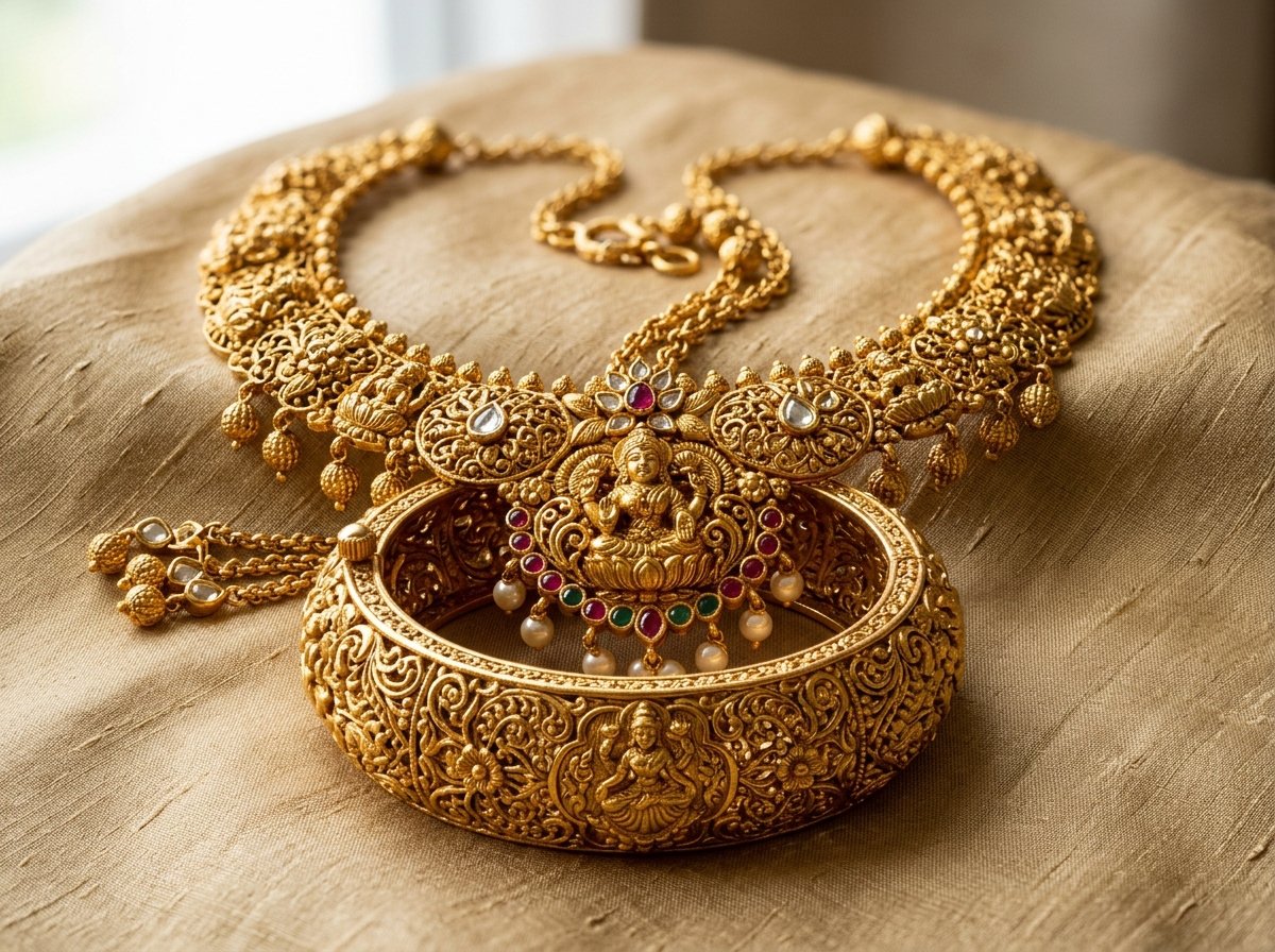 22K temple bangles