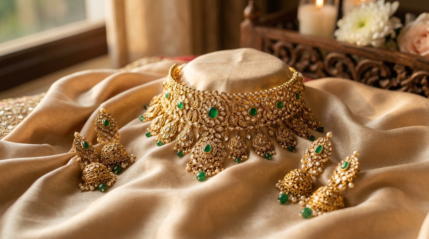 22K 916 Hallmark Gold and Diamond Bridal Jewellery Set at Shree Arham Jewels Jayanagar 4th Block Bengaluru